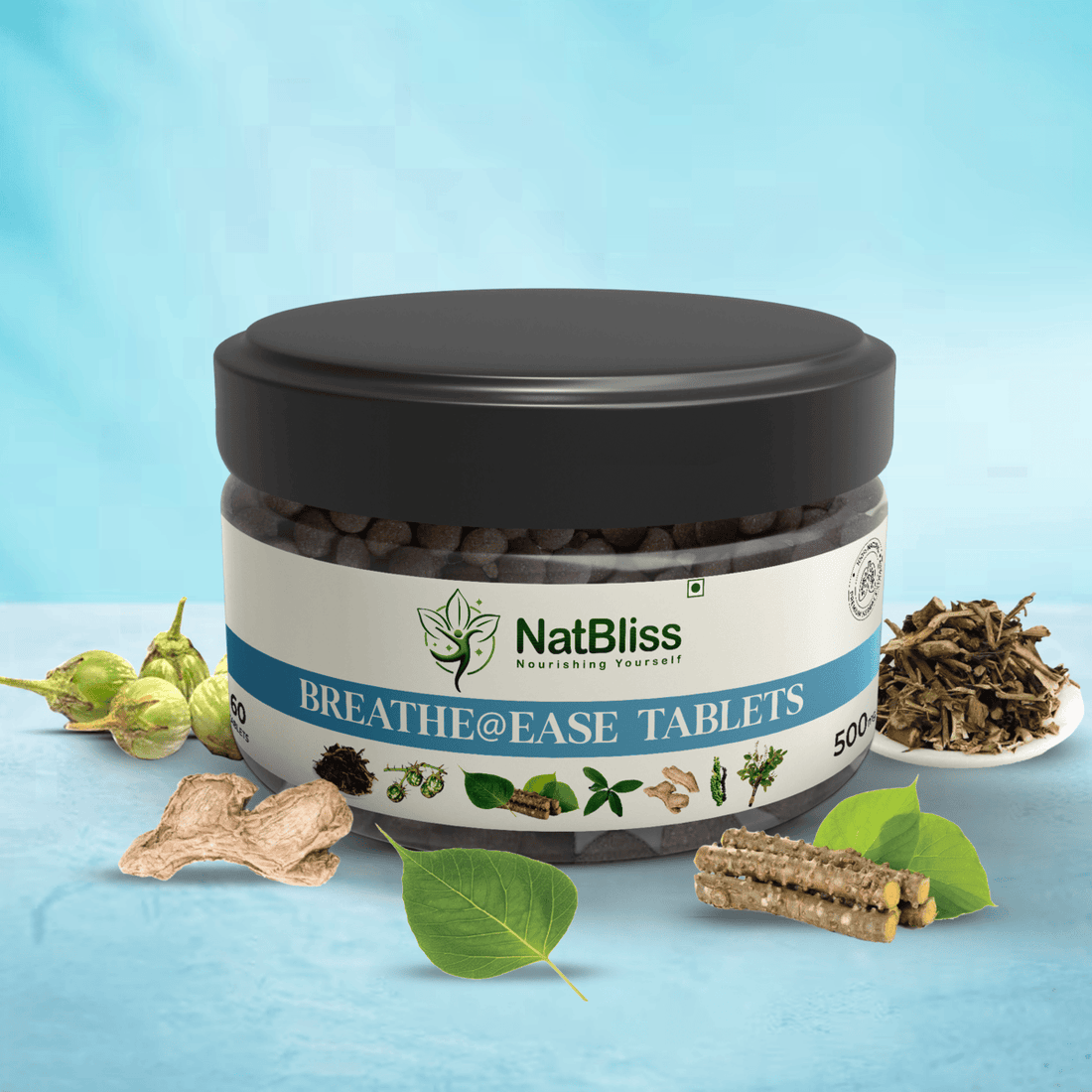 Breathe Ease Tablets (Ayurvedic & Herbal Supplement For Lung Detox)