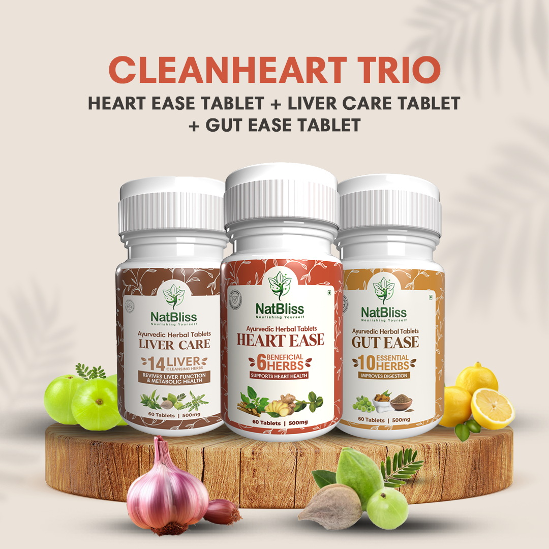Heart ease tablet + liver care tablet + gut ease tablet