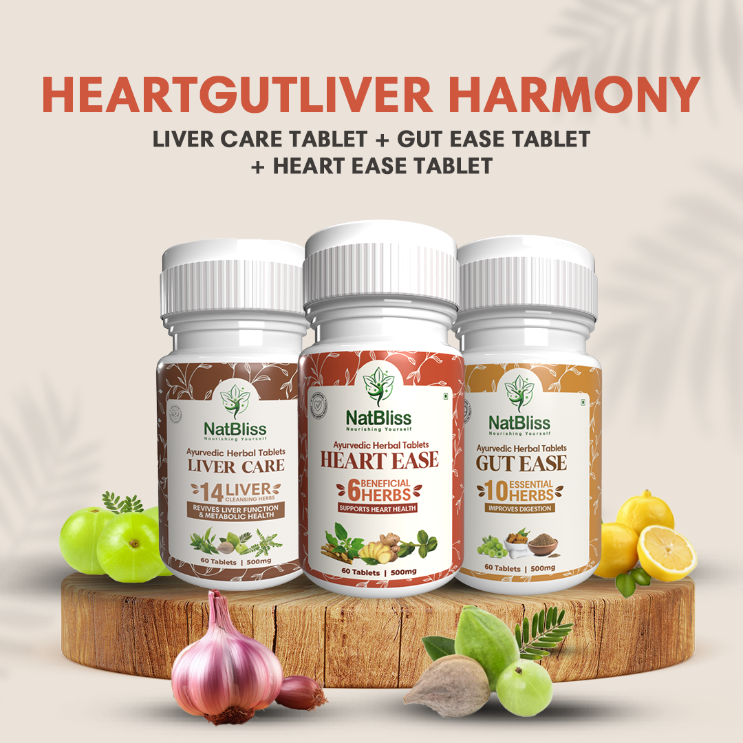 Liver care tablet + gut ease tablet + heart ease tablet