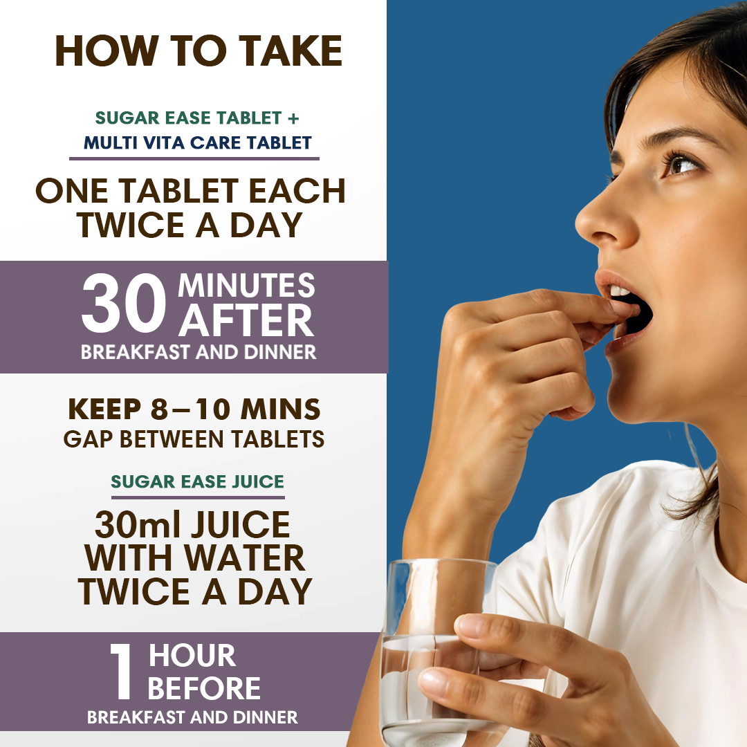 Dia Care  Sugar Ease tablet  + Sugar Ease Juice + Multi Vita Care tablet