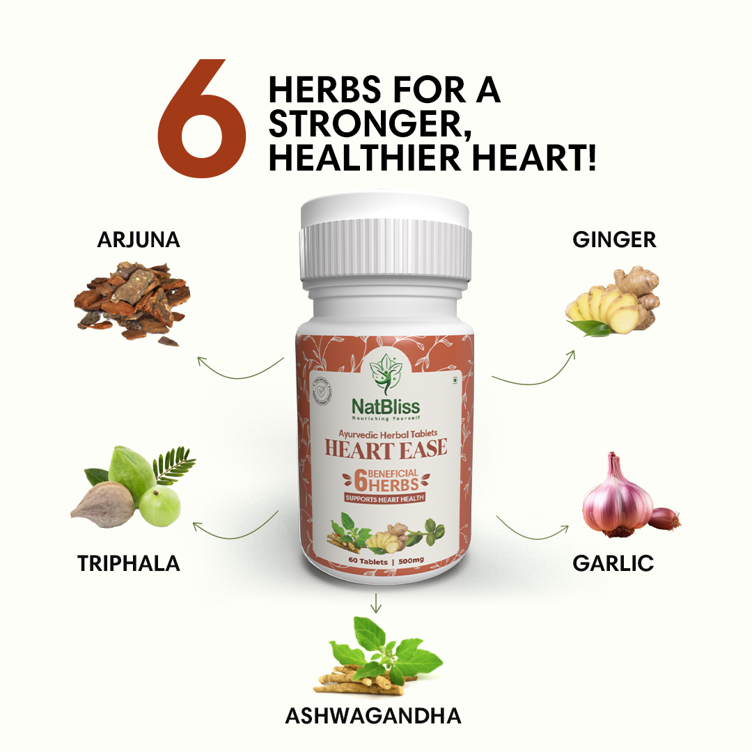 Heart Ease Tablets (Herbal Cholesterol Control Tablets)